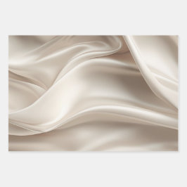 Mooie Champagnetinten Goud Romantische Nep Satijne Inpakpapier Vel