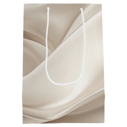 Mooie Champagnetoon Gouden Romantische Nep Satijne Medium Cadeauzakje (Achterkant)