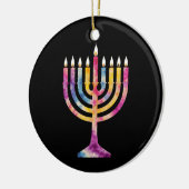 Mooie  Chanoeka Menorah Happy Chanoeka Keramisch Ornament (Links)