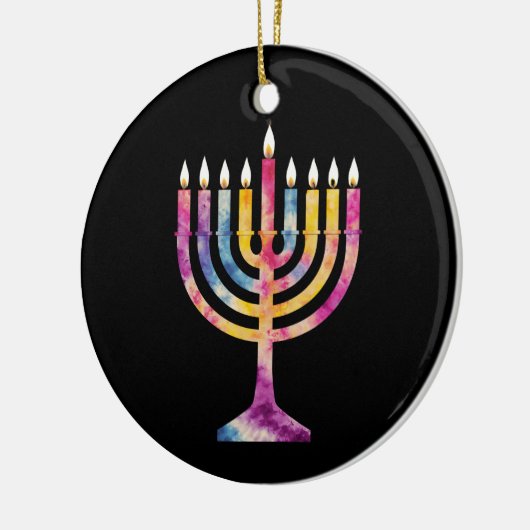 Mooie  Chanoeka Menorah Happy Chanoeka Keramisch Ornament (Links)
