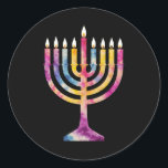 Mooie  Chanoeka Menorah Happy Chanoeka Ronde Sticker<br><div class="desc">Mooie  Chanoeka Menorah Happy Chanoeka</div>