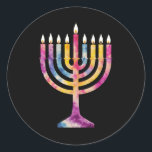 Mooie  Chanoeka Menorah Happy Chanoeka Ronde Sticker<br><div class="desc">Mooie  Chanoeka Menorah Happy Chanoeka</div>