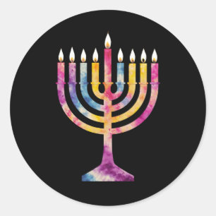 Mooie  Chanoeka Menorah Happy Chanoeka Ronde Sticker
