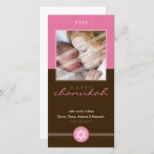 MOOIE CHANOEKA PHOTOCARD:: stripedstitch 3P Feestdagenkaart (Voorkant / Achterkant)