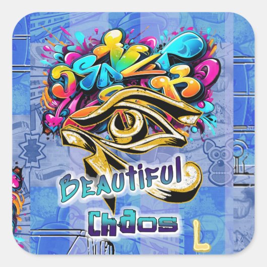 Mooie Chaos, 3x3 in Vierkante Sticker (Voorkant)