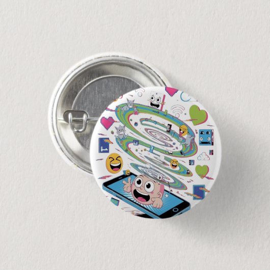 Mooie Chaos  Ronde Button 3,2 Cm (Voorkant /achterkant)
