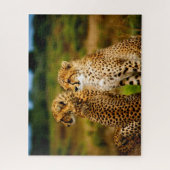 Mooie Cheetah Siblings, Jigzaag Puzzle Legpuzzel (Verticaal)