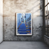 Mooie Chefchaouen De Blauwe Marokkaanse Stad Poster