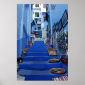 Mooie Chefchaouen De Blauwe Marokkaanse Stad Poster (Voorkant)