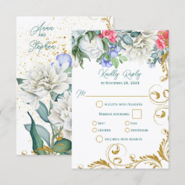 Mooie chemicaliën met Faux Gold Swirls RSVP Kaartje