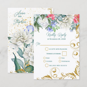 Mooie chemicaliën met Faux Gold Swirls RSVP Kaartje