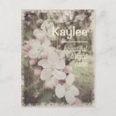 Mooie Cherry Blossom, aangepaste naam met betekeni Briefkaart (Voorkant)