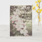 Mooie Cherry Blossom, aangepaste naam met betekeni Kaart (Gele Bloem)