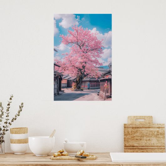 Mooie Cherry Blossom-boom Poster (Keuken)
