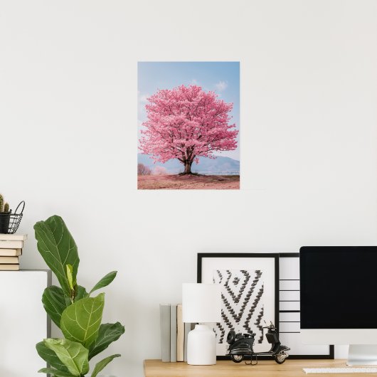 Mooie Cherry Blossom-boom Poster (Thuiskantoor)