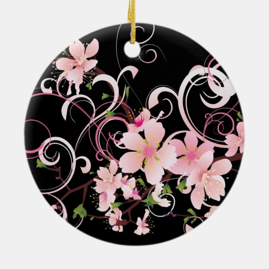 Mooie Cherry Blossom Keramisch Ornament (Achterkant)
