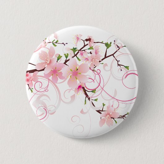Mooie Cherry Blossom Ronde Button 5,7 Cm (Voorkant)