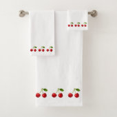 Mooie Cherry Fruits op White Bath Towel Set Bad Handdoek (Insitu)