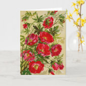 Mooie Cherry Red Wilde Rozen Notecards Kaart (Gele Bloem)