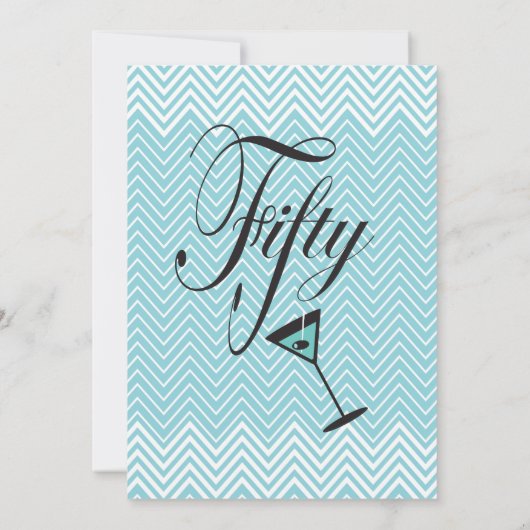 Mooie Chevron vijftig en fantastische uitnodiginge Kaart (Achterkant)