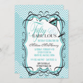 Mooie Chevron vijftig en fantastische uitnodiginge Kaart (Voorkant / Achterkant)