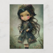 Mooie Chibi Kawaii Style Girl Art Briefkaart (Voorkant)