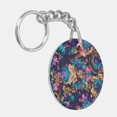 Mooie chic abstracte bloemen achtergrond sleutelhanger (Voorkant Links)