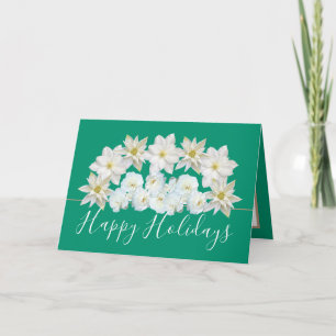 Mooie Chic Bloemboeket Witte Bloem Vakantie Kaart