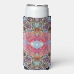 Mooie Chic Bloementuin Aquarel Schildering Seltzer Blikjeskoeler