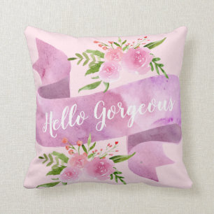 Mooie Chic Bloemige Roze Hello Gorgeous Kussen