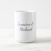 Mooie Chic Calligrafie Koppel Namen Bruiloft Koffiemok (Center)