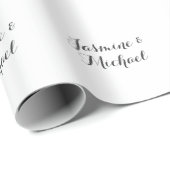 Mooie Chic Calligrafie Koppel Namen  Cadeaupapier (Rol Hoek)