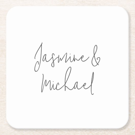 Mooie Chic Calligrafie Koppel Namen  Kartonnen Onderzetters (Voorkant)