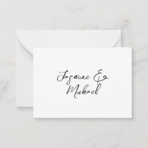 Mooie Chic Calligraphy Namen Bruiloften Notitiekaartje