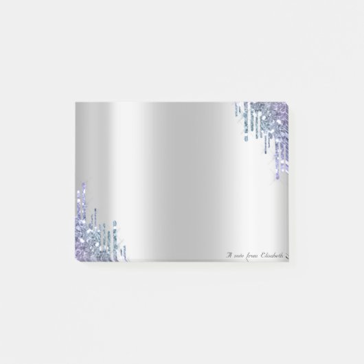 Mooie Chic Elegante Paarse Glitterdruppels Post-it® Notes (Voorkant)