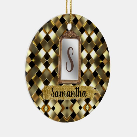 Mooie Chic Girly Mirror Elegant Bday Gift Keramisch Ornament (Rechts)