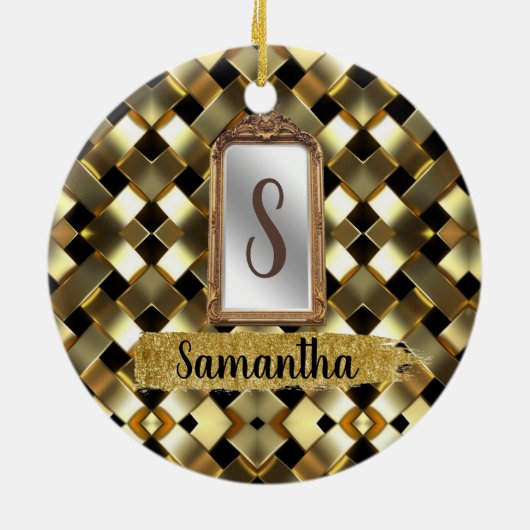 Mooie Chic Girly Mirror Elegant Bday Gift Keramisch Ornament (Achterkant)