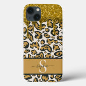 Mooie Chic Gold Faux Glitter Leopard Print Case-Mate iPhone Case (Achterkant)