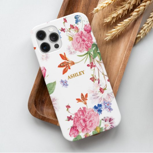 Mooie Chic Roze Witte Camellia Bloem Custom Case-Mate iPhone Case