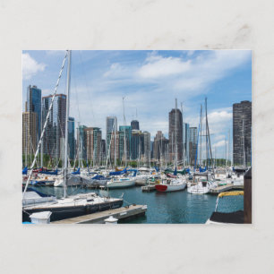 Mooie Chicago Harbor-prentbriefkaart Briefkaart
