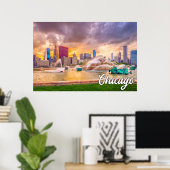 Mooie Chicago, Illinois, Verenigde Staten Poster (Thuiskantoor)
