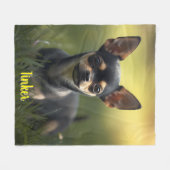 Mooie Chihuahua gepersonaliseerd Fleece Deken (Voorkant (Horizontaal))