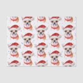 Mooie Chihuahua-hond kerstpatroon Tissuepapier (Voorkant)