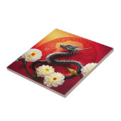 Mooie Chinese Draak Nieuwjaar 2024 CerT Tegeltje (Zijkant)