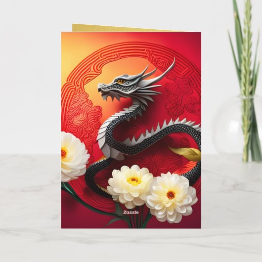 Mooie Chinese Draak Nieuwjaar 2024 VGC Feestdagen Kaart (Achterkant)