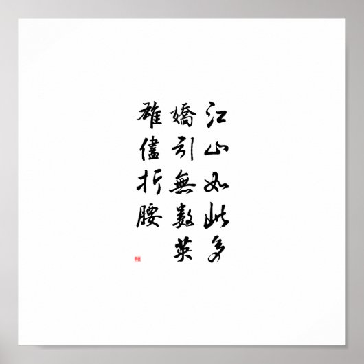 Mooie Chinese kalligrafie — land rijk aan schoonhe Poster (Voorkant)