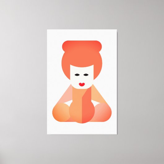 Mooie Chinese Meisje Kunst Canvas Afdruk (Voorkant)