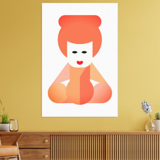 Mooie Chinese Meisje Kunst Canvas Afdruk (Insitu (Woonkamer))