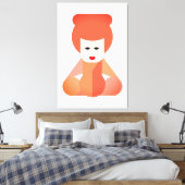 Mooie Chinese Meisje Kunst Canvas Afdruk (Insitu (Slaapkamer))