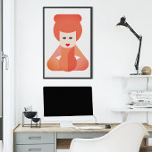 Mooie Chinese Meisje Kunst Canvas Afdruk